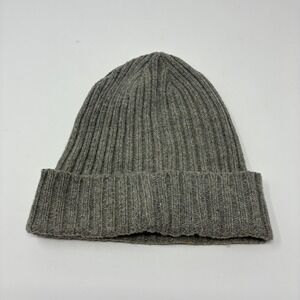 Vintage Broner Wear It! Gray Wool Blend Beanie Ribbed Knit Watch Cap Hat 90s
